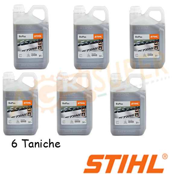 Olio STIHL Bioplus per catena motosega da litri 3 - 6 taniche - AgriSuper